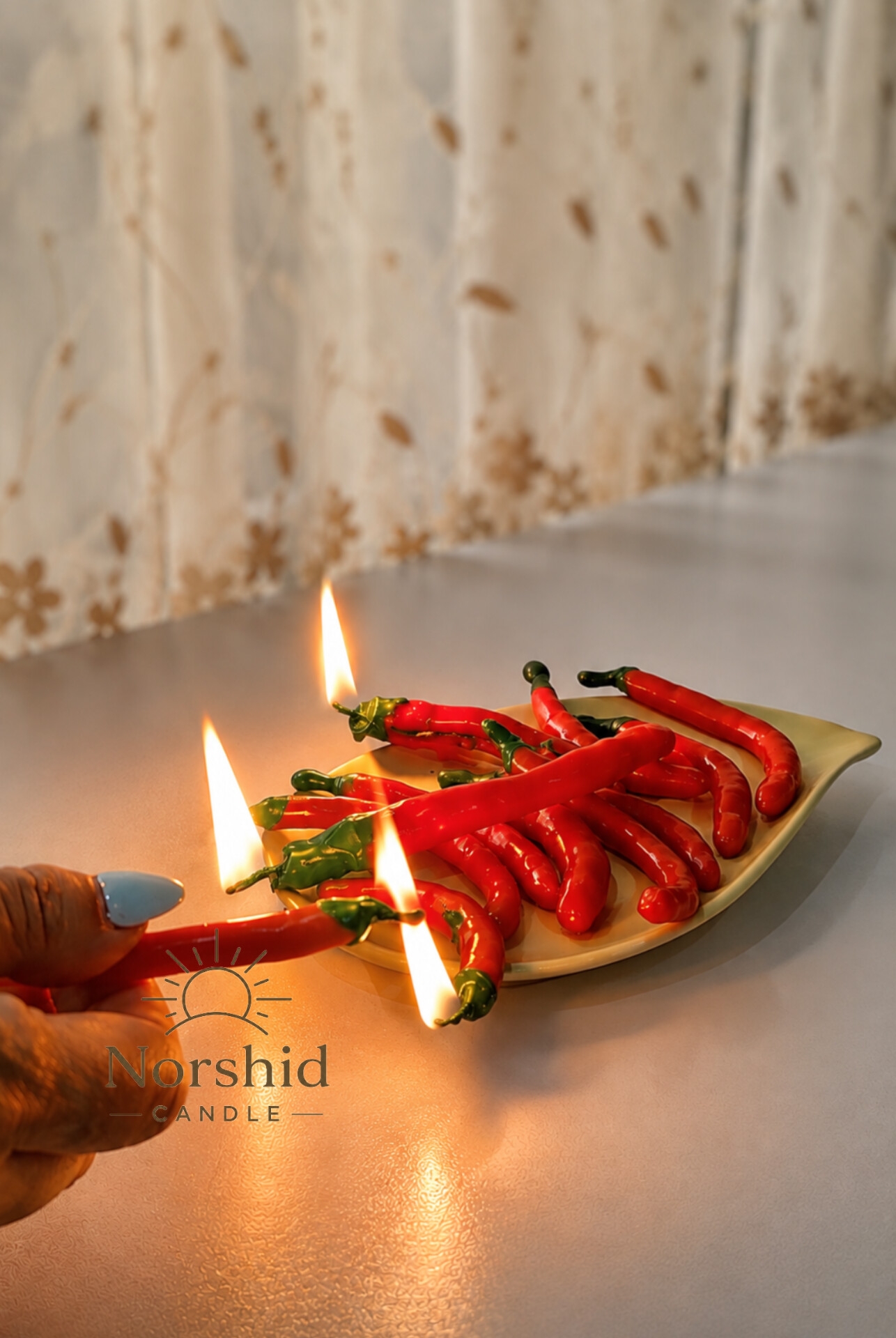 شمع فلفل🌶️دستساز،بسته ده عددی